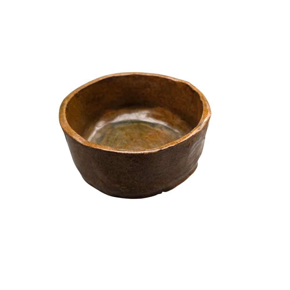 Melanie Walker Studio Art Pottery Hand Built Glazed Bowl Asymmetrical Organic